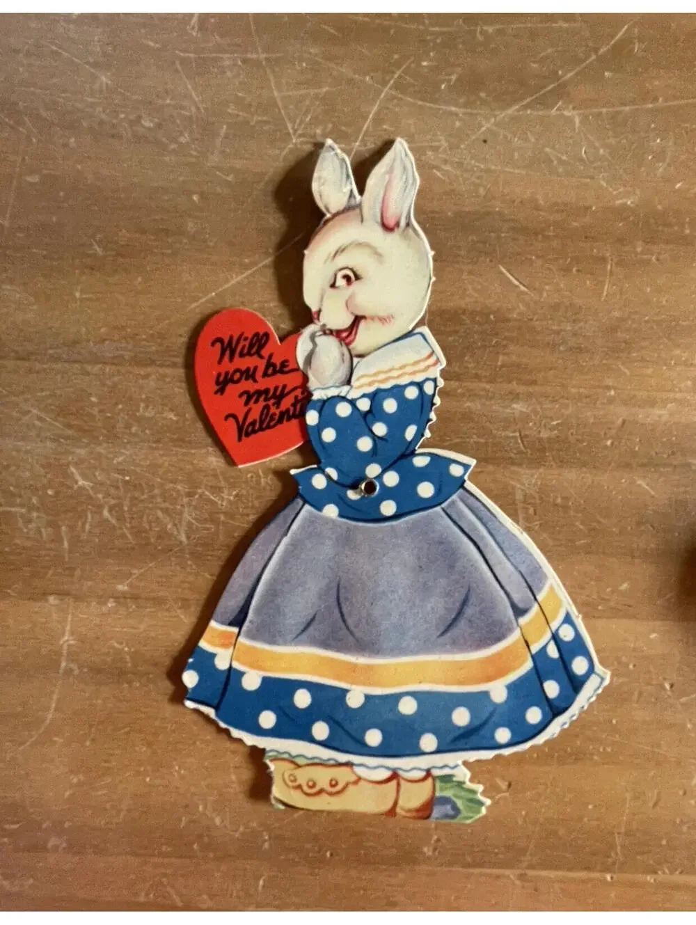 Bunny Rabbit Valentine Will You Be My Valentine Card Carrington Co Vintage Card